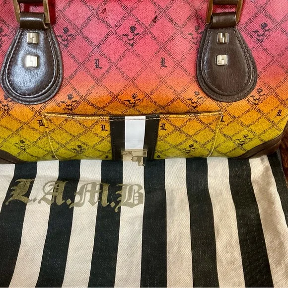 L.A.M.B. Red and Yellow ombré Rasta tote bag - Picture 6 of 12